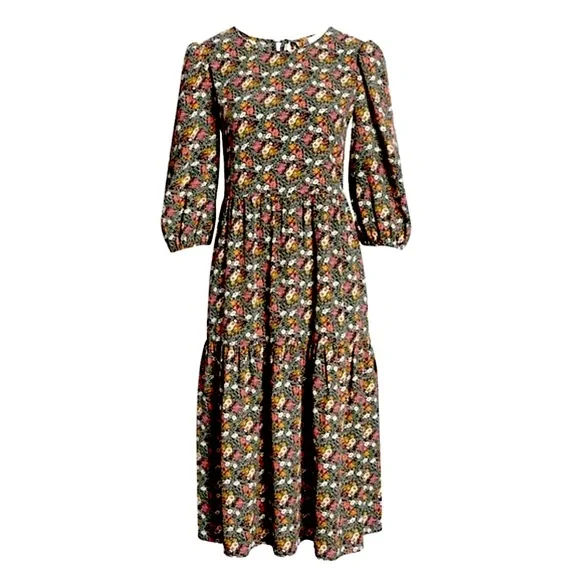 charles henry midi dress Charles Henry Ruched Midi Dress Teal Floral